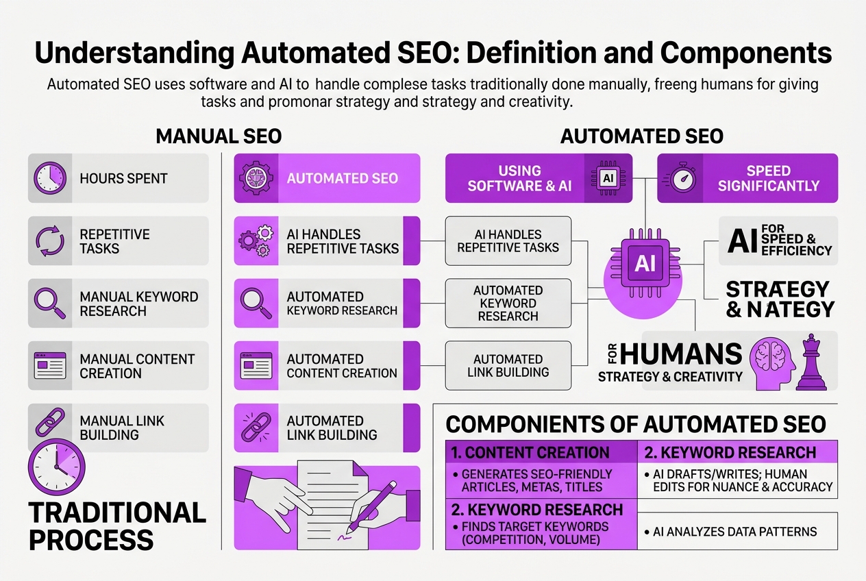 Understanding Automated SEO: Definition and Components, covering explain seo automation as use of.