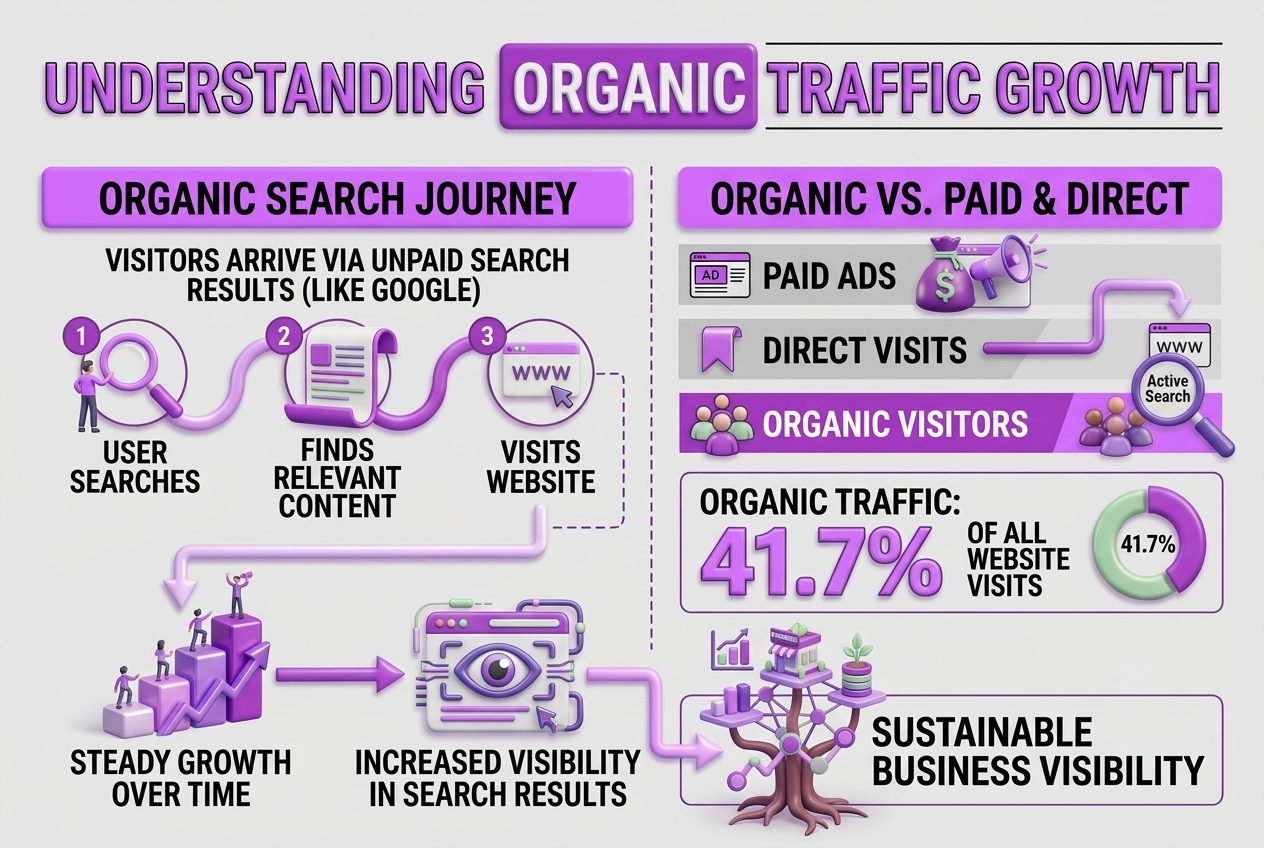 Understanding Organic Traffic Growth: What It Means for Your Business, covering define organic traffic and organic traffic.