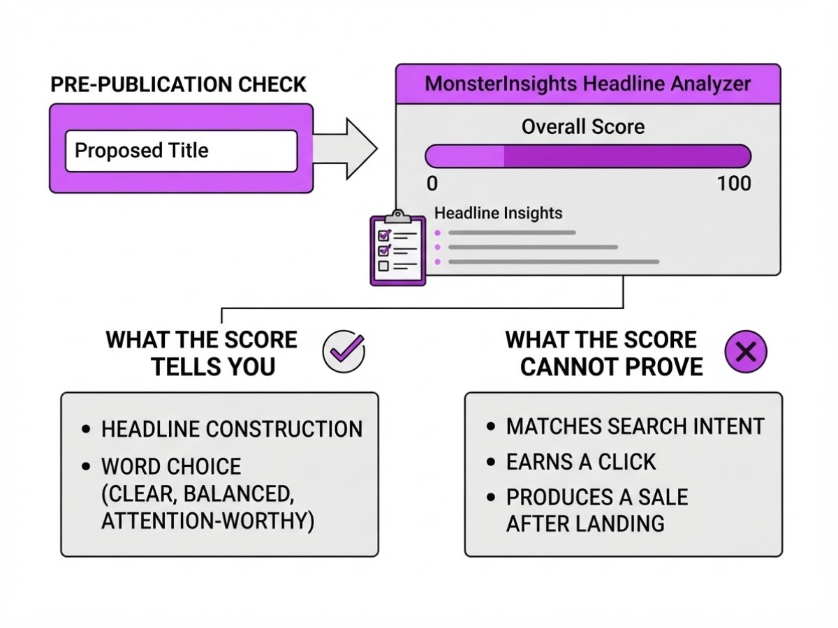What Is the MonsterInsights Headline Analyzer, covering explain that the standalone analyzer gives.