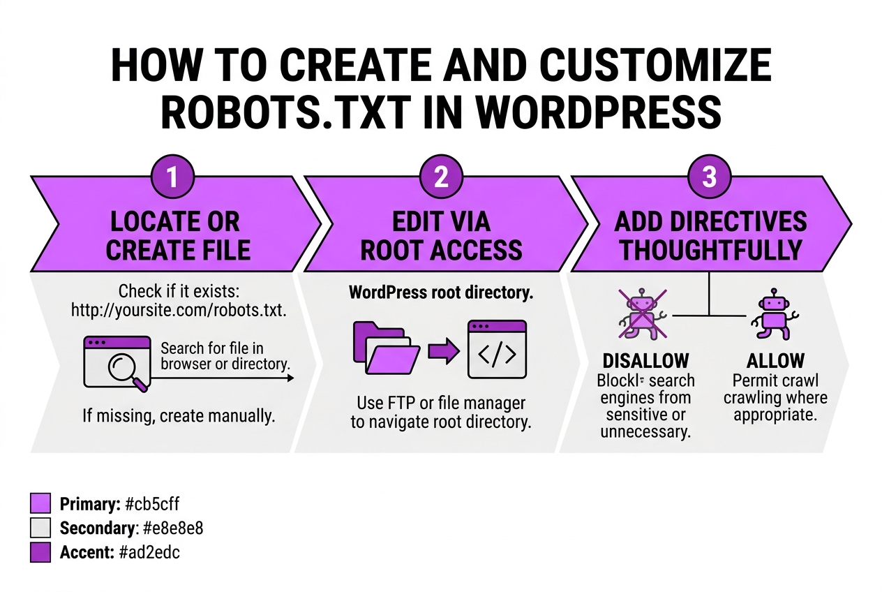 How to Create and Customize Robots.txt in WordPress, covering editing robots txt via wordpress root.