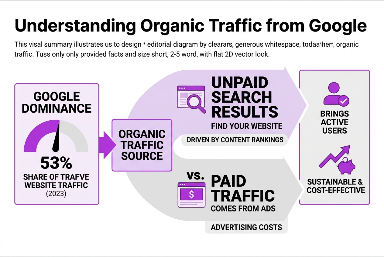 Understanding Organic Traffic from Google, covering define organic traffic and differentiate it.