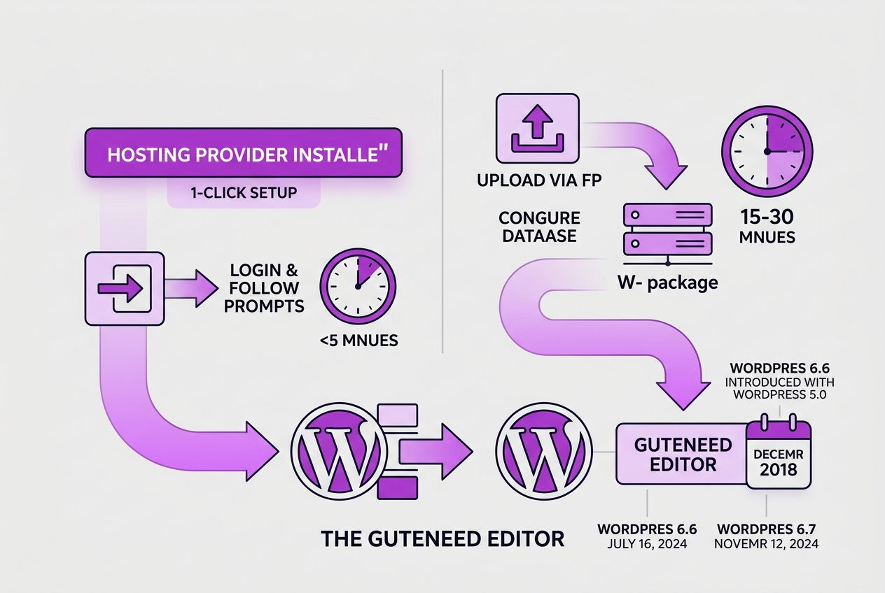 Installing WordPress and Getting Started with the Gutenberg Editor, covering how to install wordpress via hosting.
