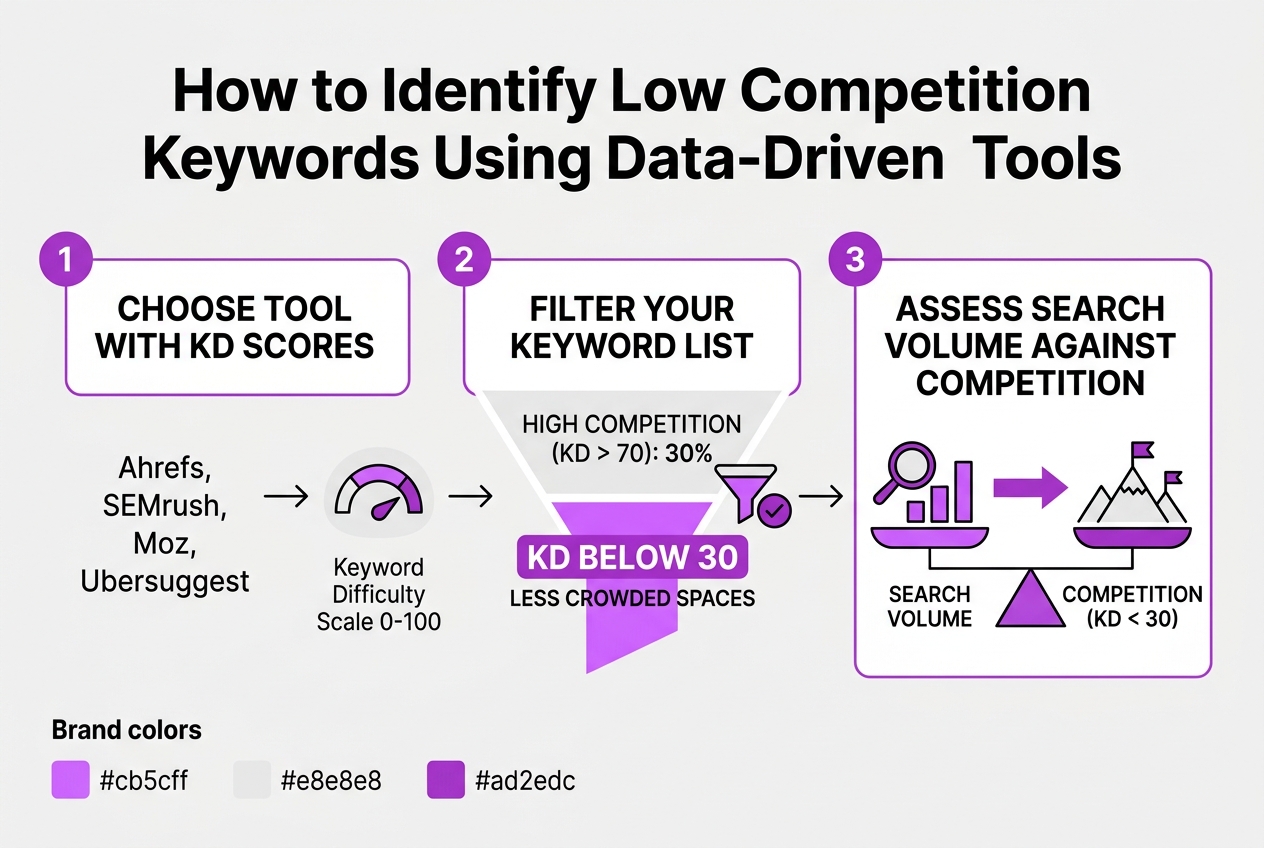 How to Identify Low Competition Keywords Using Data-Driven Tools, covering overview of popular keyword research tools.