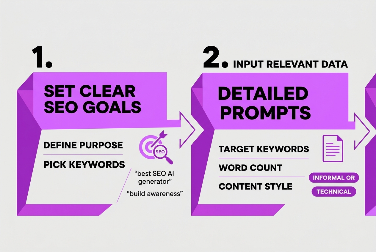 Step-by-Step Guide to Using an SEO AI Generator Effectively, covering set clear seo goals and target.