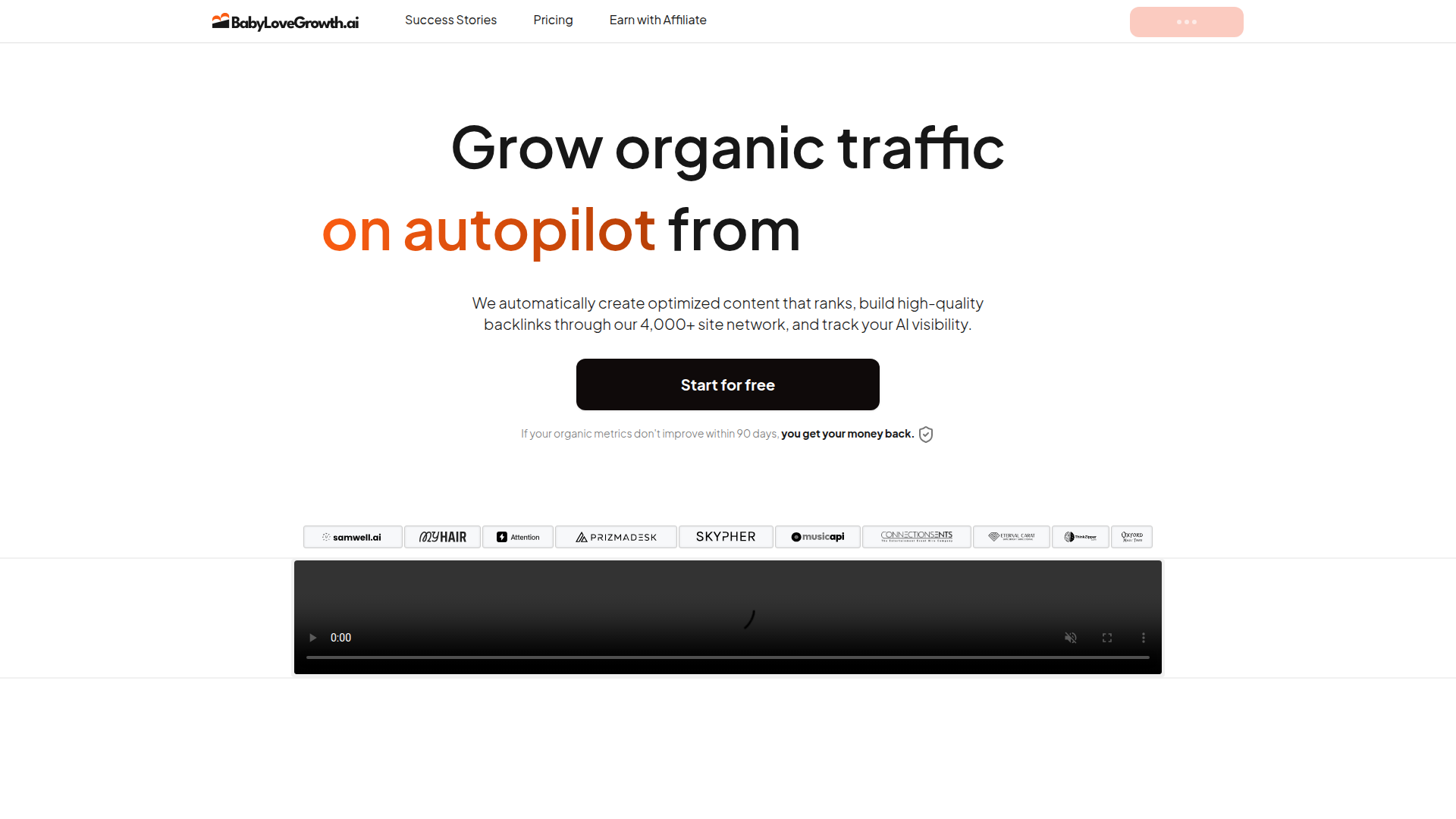 Screenshot of BabyLoveGrowth.ai